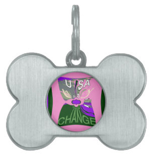 USA Millennial pink change vector Inspirational  Pet Tag