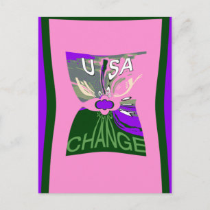 USA Millennial pink change vector Inspirational Postcard