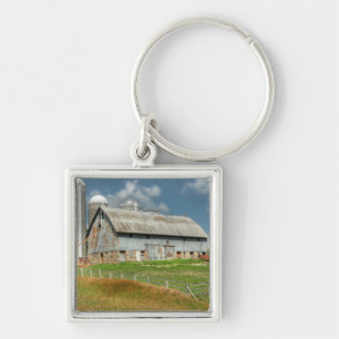 USA, Minnesota Barn And Silo Keychain