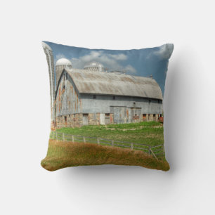 USA, Minnesota Barn And Silo Throw Pillow