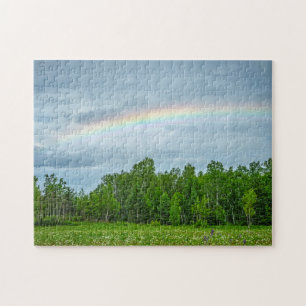 USA, Minnesota. Green meadow with wildflowers Jigsaw Puzzle