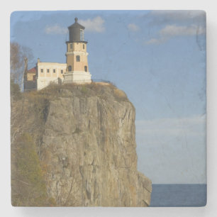 USA, Minnesota.  Split Rock Lighthouse on Lake Stone Coaster