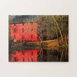USA, Missouri, Alley Mill At Alley Spring Ozark Jigsaw Puzzle