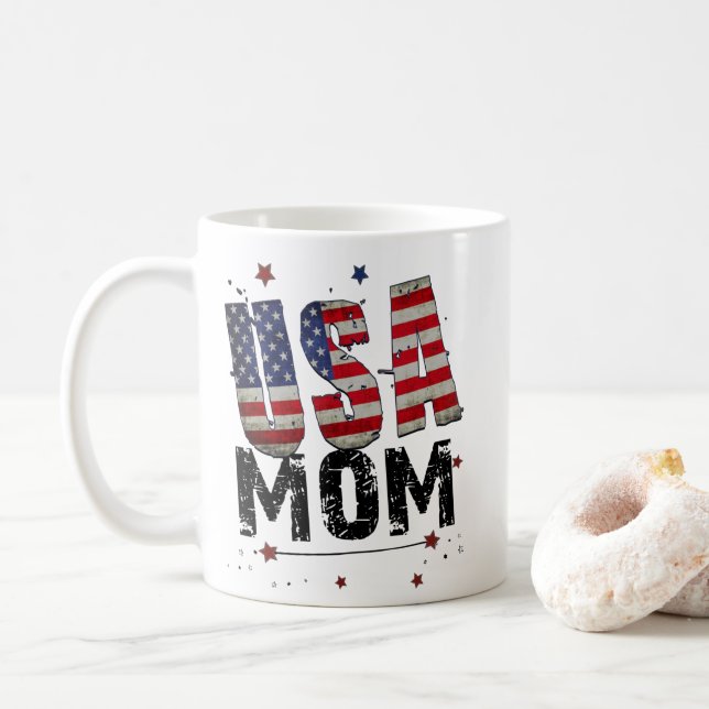 USA Mom Coffee Mug (With Donut)