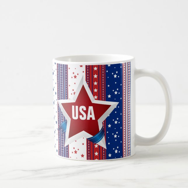 USA Monogram Americana Patriotic Coffee Mug (Right)