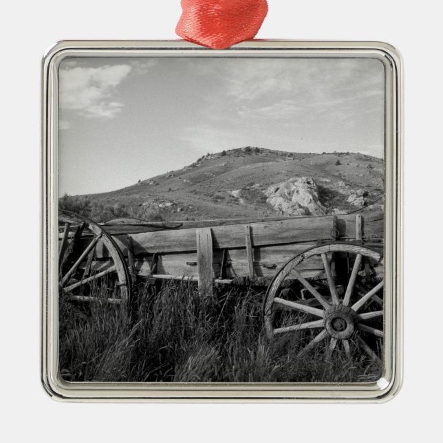 USA, Montana, Bannack State Park Old wagon made Metal Ornament (Front)