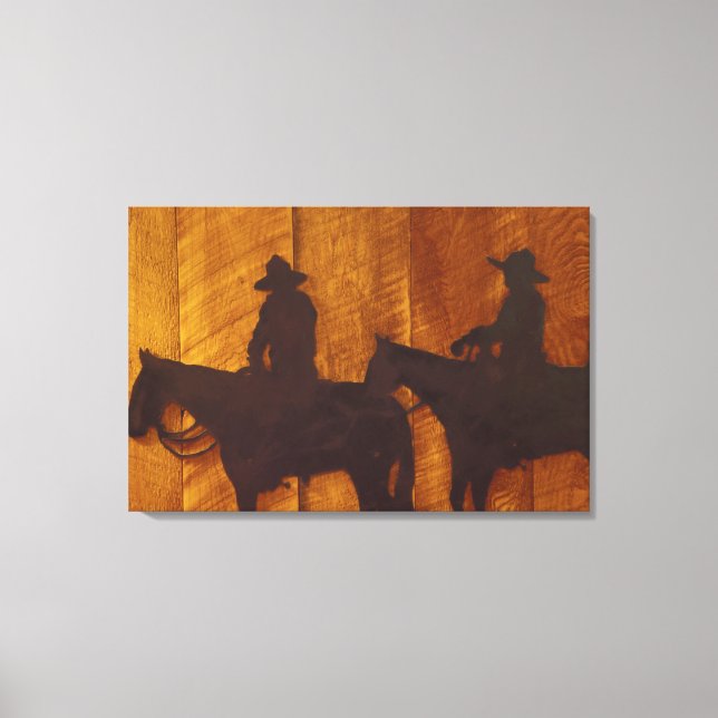 USA, Montana, Boulder River Cowboys on horses Canvas Print (Front)
