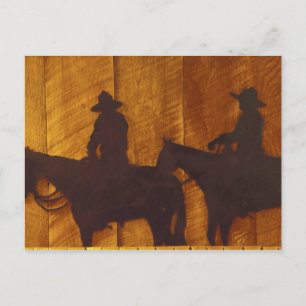 USA, Montana, Boulder River Cowboys on horses Postcard