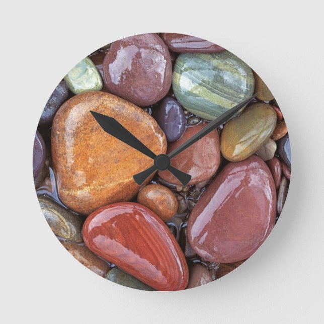 USA, Montana, Clark Fork River, Stones 2 Round Clock (Front)