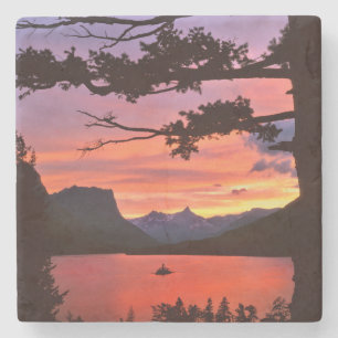 USA, Montana, Glacier National Park. Landscape Stone Coaster