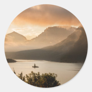 USA, Montana, Glacier National Park. Sunrise Classic Round Sticker