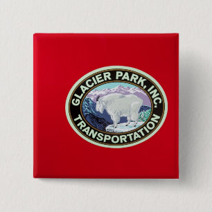 USA, Montana, Glacier National Park, Vintage 2 2 Inch Square Button