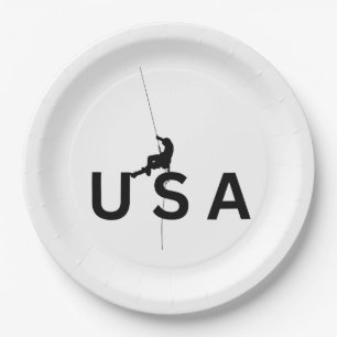 USA mountain climbing Paper Plate