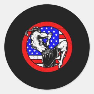 Usa Muay Thai - Thai Boxing And Kickboxing Gift  Classic Round Sticker