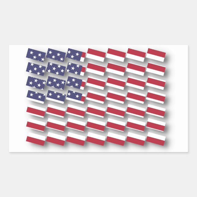 USA Multi Section Flag Pattern Sticker (Front)