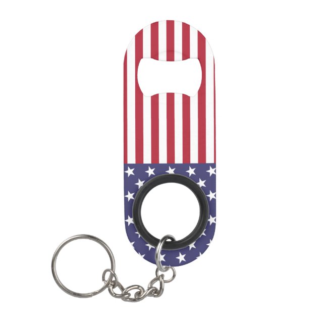 USA National Flag Patriotic Keychain Bottle Opener (Front)