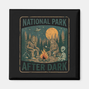 USA National Parks After Dark Sasquatch Alien Bear Magnet