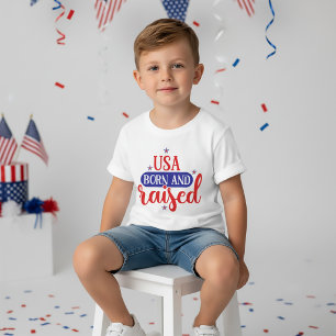 USA Né et élevé le 4 Juillet T-shirt pour enfants