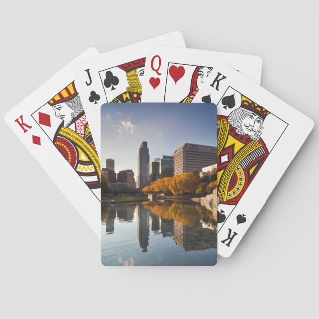 USA, Nebraska, Omaha, Gene Leahy Mall, Skyline Playing Cards (Back)