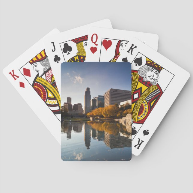 USA, Nebraska, Omaha, Gene Leahy Mall, Skyline Playing Cards (Back)