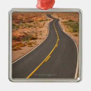 USA, Nevada, Valley of Fire, desert road Metal Ornament