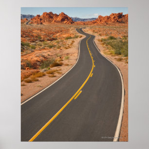 USA, Nevada, Valley of Fire, desert road Poster