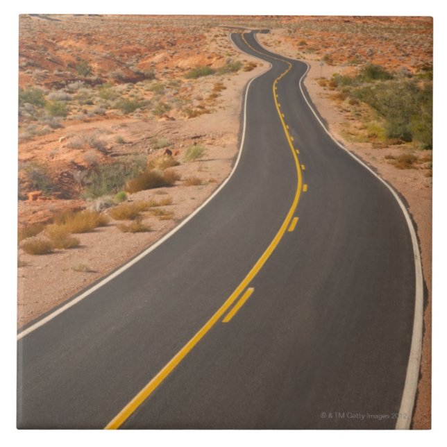 USA, Nevada, Valley of Fire, desert road Tile (Front)