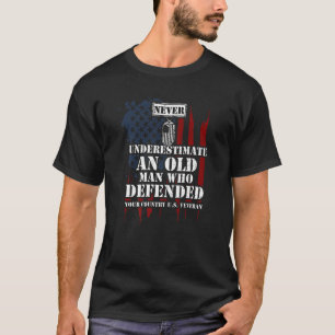 USA Never Underestimate An Old Man Who Defended  V T-Shirt