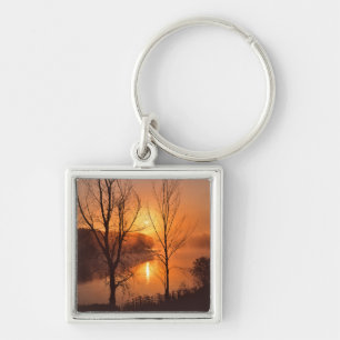 USA, New England, Maine. Autumn Sunrise Keychain