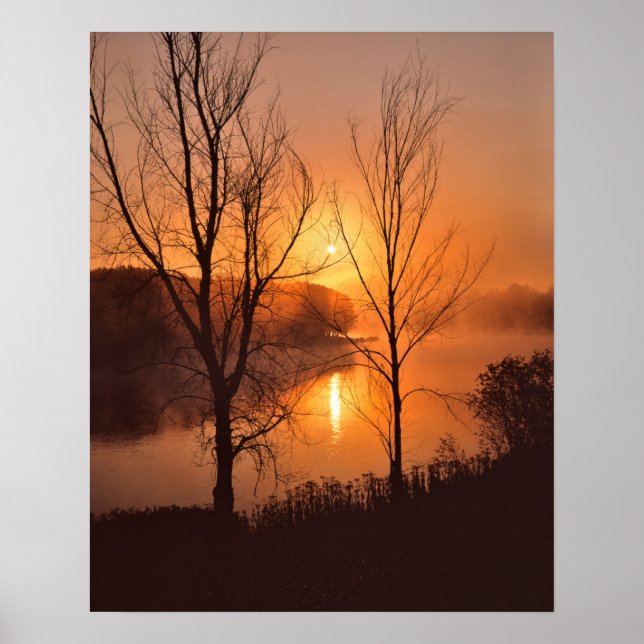 USA, New England, Maine. Autumn Sunrise Poster (Front)
