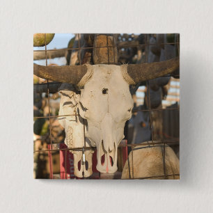 USA, New Mexico, Mesilla: Historic Mesilla Plaza 2 Inch Square Button