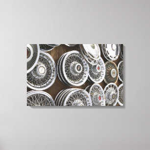 USA, New Mexico, Prewitt: Auto Hubcaps / Rt. 66 Canvas Print