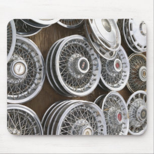 USA, New Mexico, Prewitt: Auto Hubcaps / Rt. 66 Mouse Pad