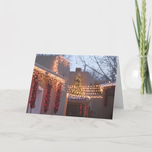 USA, New Mexico, Santa Fe: Canyon Road Gallery Holiday Card (Front)