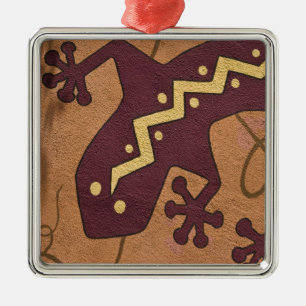 USA, New Mexico, Santa Fe. Close-up section of Metal Ornament