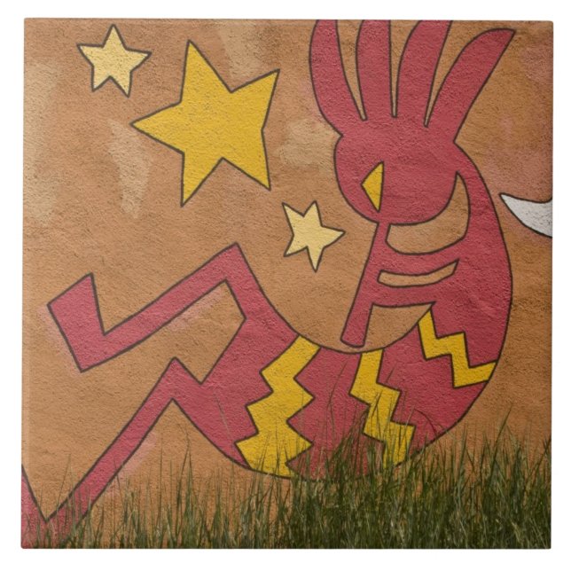 USA, New Mexico, Santa Fe. Wall mural of a Tile (Front)