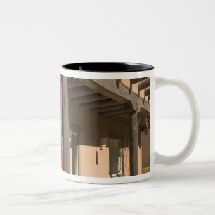 USA, New Mexico, Taos: Navaho Rug Gallery Kit Two-Tone Coffee Mug
