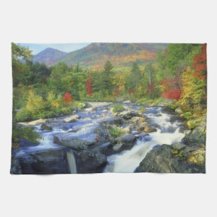 USA, New York. A waterfall in the Adirondack Kitchen Towel