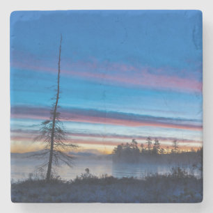 USA, New York, Adirondack Mountains Stone Coaster