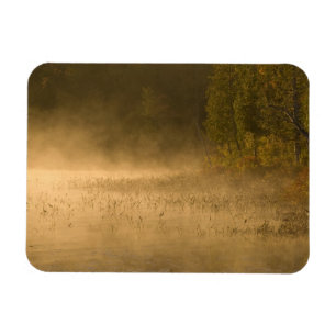 USA, New York, Adirondack Park. Sunrise mist on Magnet