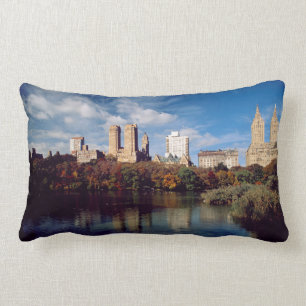 USA, New York City, Central Park, Lake Lumbar Pillow