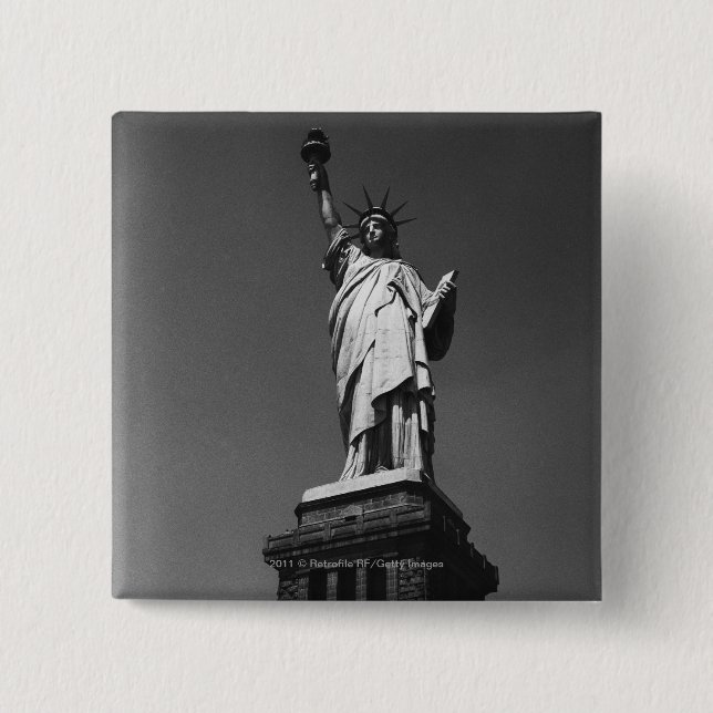 USA New York City Statue of Liberty 2 Inch Square Button (Front)