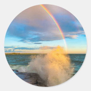 USA, New York, Lake Ontario, Clark's Point Classic Round Sticker
