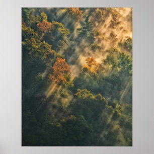 USA, New York, Letchworth State Park. Sunrise Poster