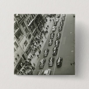 USA New York New York City elevated view 2 Inch Square Button