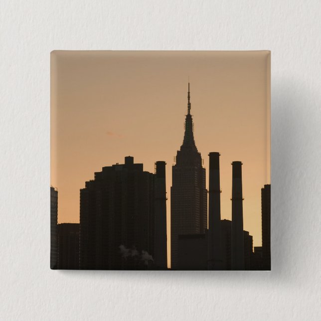 USA, New York, New York City, Manhattan: 23 2 Inch Square Button (Front)