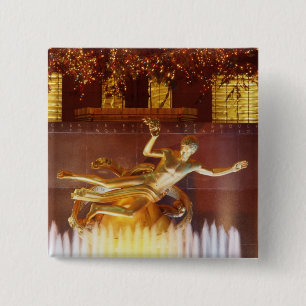 USA, New York, New York City, Statue of 2 Inch Square Button