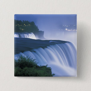 USA, New York, Niagara Falls. American Falls in 2 Inch Square Button