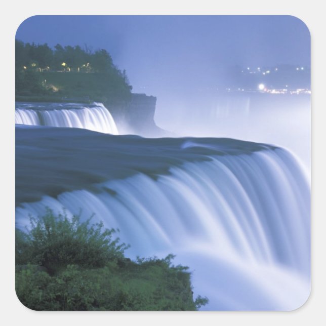USA, New York, Niagara Falls. American Falls in Square Sticker (Front)