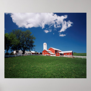 USA, New York, Sharon Springs, Farm Poster